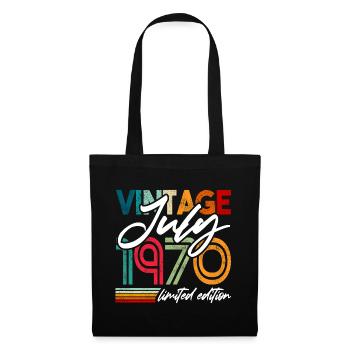 Millésime né juillet 1970 Anniversaire juillet 1970 - Sac en tissu - noir - Devant