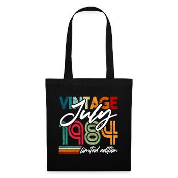Millésime né juillet 1984 Anniversaire juillet 1984 - Sac en tissu - noir - Devant