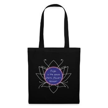 Yoga Raum Blumenblüte - Stoffbeutel - Schwarz - Vorne