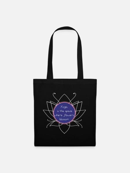 Yoga Raum Blumenblüte - Stoffbeutel - Schwarz