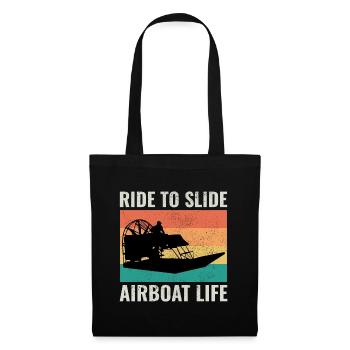 Airboat Fanboot Airboating Vintage Retro - Stoffbeutel - Schwarz - Vorne