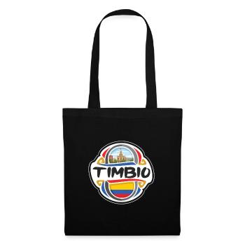 Timbio Colombie Drapeau Badge Voyage Souvenir Timbre - Sac en tissu - noir - Devant