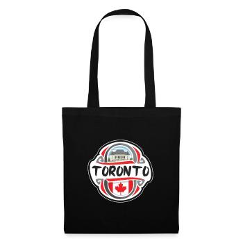 Toronto Canada Flag Badge Souvenir de voyage - Sac en tissu - noir - Devant