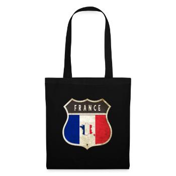 Frankreich Wappen Flaggen Design - Stoffbeutel - Schwarz - Vorne
