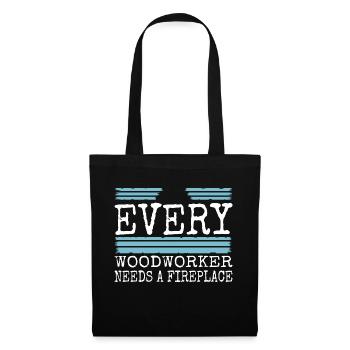 déclaration de menuiserie drôle charpentier travaux tshirts - Sac en tissu - noir - Devant
