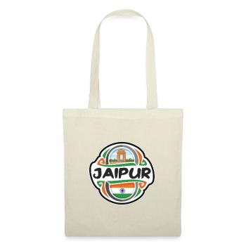 Jaipur India Flag Badge Souvenir de voyage - Sac en tissu - nature - Devant
