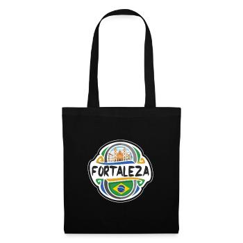 Fortaleza Brésil Drapeau Badge Souvenir de Voyage Timbre - Sac en tissu - noir - Devant