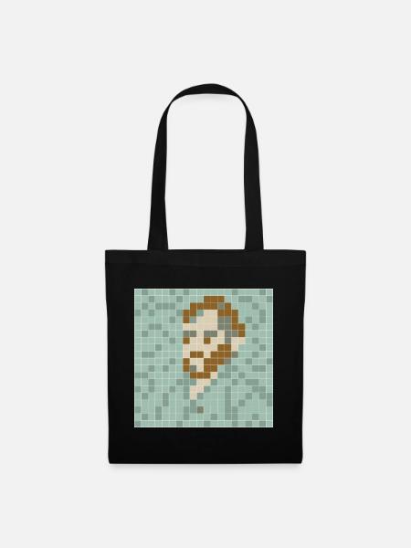 Van Gogh - Self portrait - PixelArt-Selbstporträt - Stoffbeutel - Schwarz