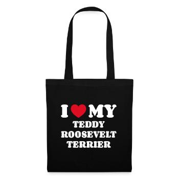 I Love My Teddy Roosevelt Terrier - Stoffbeutel - Schwarz - Vorne