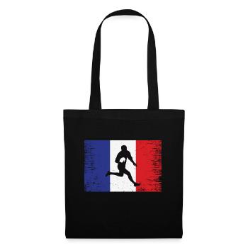 Drapeau équipe france joueur de rugby - Sac en tissu - noir - Devant