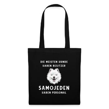 Lustiges Samojede Design - Stoffbeutel - Schwarz - Vorne