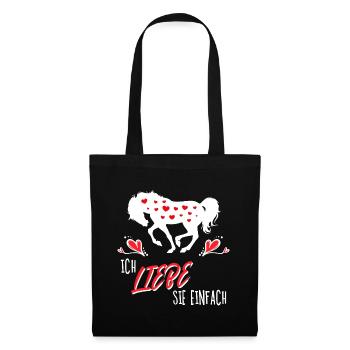 Cheval Amour Chevaux Coeur Chevaux Islandais Déclaration - Sac en tissu - noir - Devant