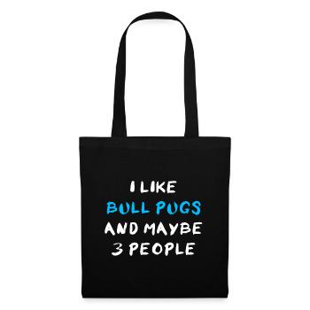 Bull Pug - Tote Bag - black - Front