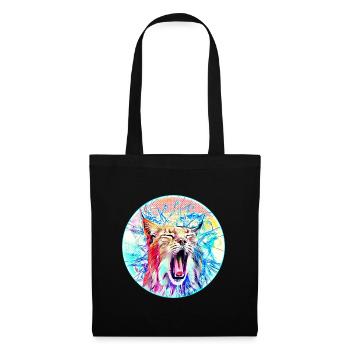 Chat lynx en liberté un chat sauvage - Sac en tissu - noir - Devant