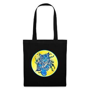Chat lynx en liberté un chat sauvage - Sac en tissu - noir - Devant