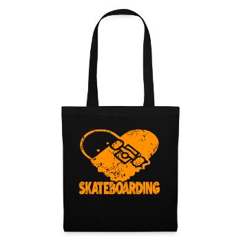 Vintage Broken Board Skateboarding Lover Tee - Stoffbeutel - Schwarz - Vorne