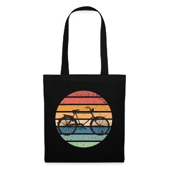 Retro Fahrrad Sonnenuntergang - Vintage Bike - Stoffbeutel - Schwarz - Vorne