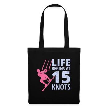 Kitesurfen Kiteboarding Kiteboarder Kitesurf - Stoffbeutel - Schwarz - Vorne
