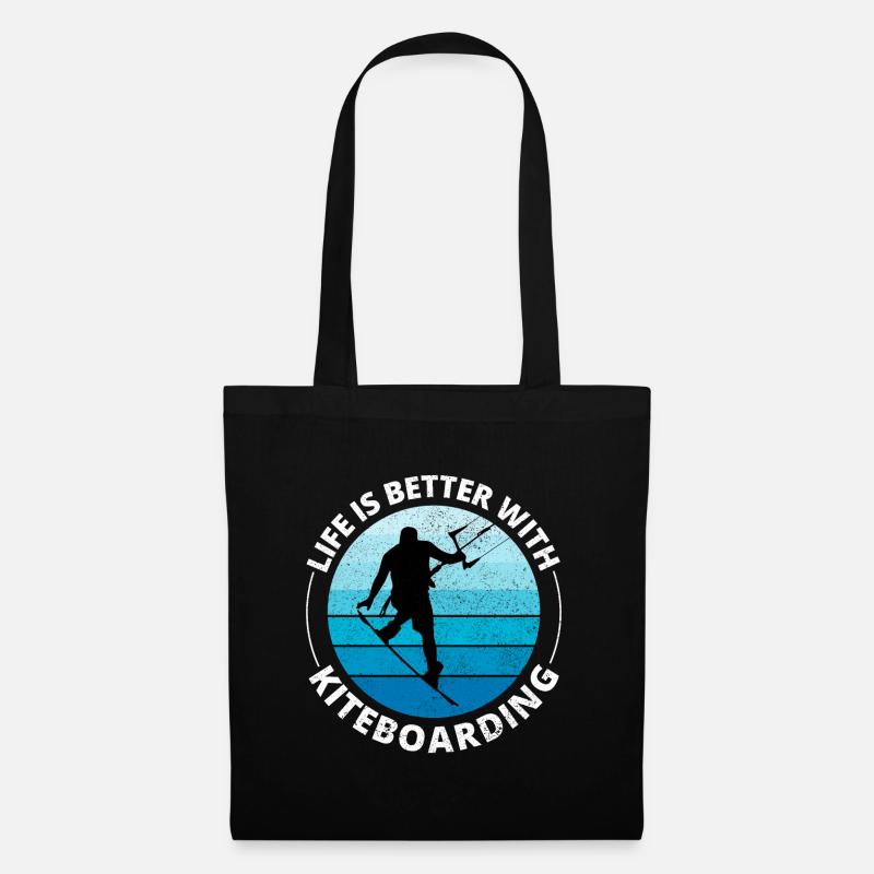 Kitesurfen Kitesurfen Kiteboarding Kiteboarder - Stoffbeutel - Schwarz