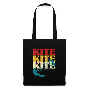 Rétro Kitesurf Kitesurf Kitesurf Kitesurf - Sac en tissu - noir - Devant