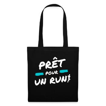 Prêt pour un run cadeau course a pied - Sac en tissu - noir - Devant
