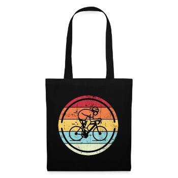 Retro Cyclist in Sunset Circles - Tote Bag - black - Front