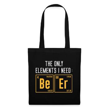 Die einzigen Elemente, die ich brauche - Stoffbeutel - Schwarz - Vorne