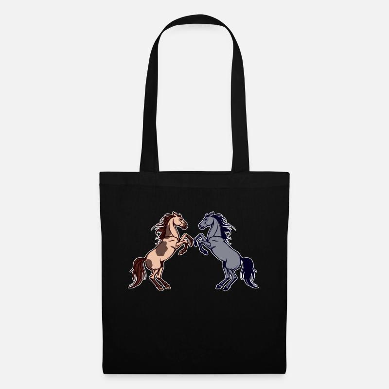 Pferdenarr Galopp Pferdeliebe Islandpferde - Stoffbeutel - Schwarz