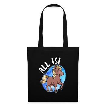 Islandponys Pony Statement Islandpferde Pferdenarr - Stoffbeutel - Schwarz - Vorne
