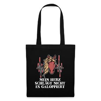 Hengst Statement Cool Galopp Islandpferde - Stoffbeutel - Schwarz - Vorne