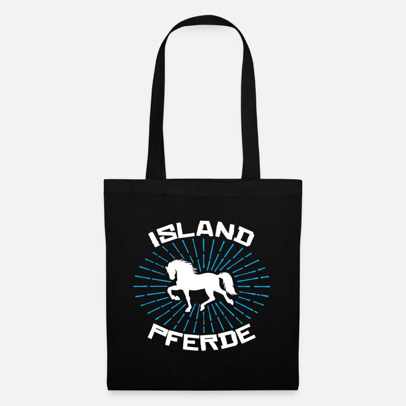 Pferde Isländer Statement Islandpferde Pferdeliebe - Stoffbeutel - Schwarz
