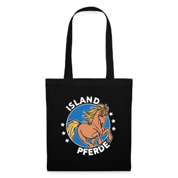 Pony Pferde Islandponys Islandpferde Statement - Stoffbeutel - Schwarz - Vorne