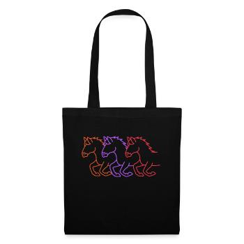 Chevaux Galop Chevaux islandais Mare Trot Équitation - Sac en tissu - noir - Devant