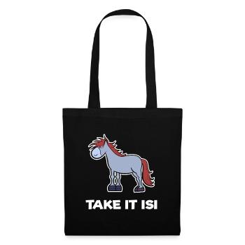 Chevaux poulains Poney Haflinger Chevaux islandais Dicton - Sac en tissu - noir - Devant