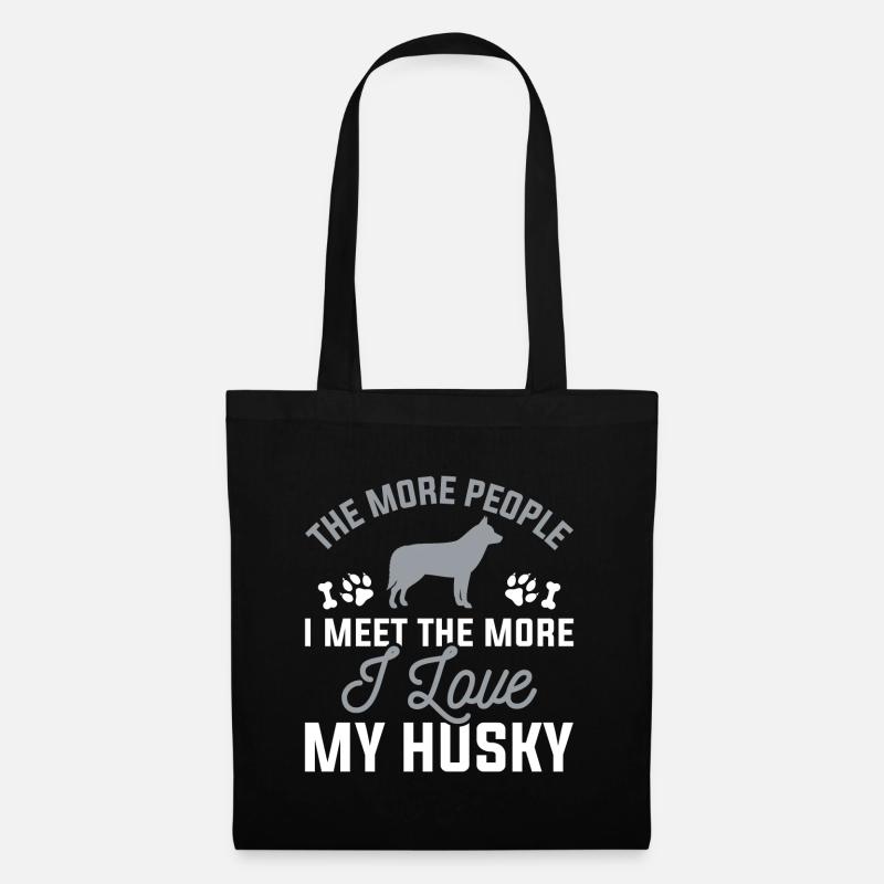 Ich liebe meinen Husky - Stoffbeutel - Schwarz