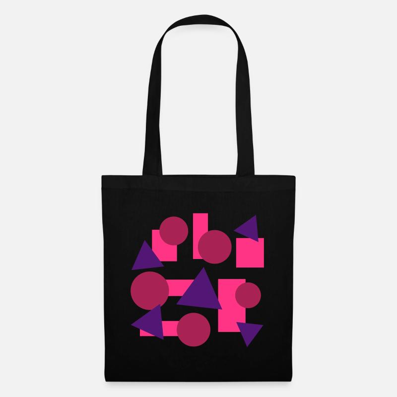 Geometric shapes (squares, circles, triangles) - Tote Bag - black
