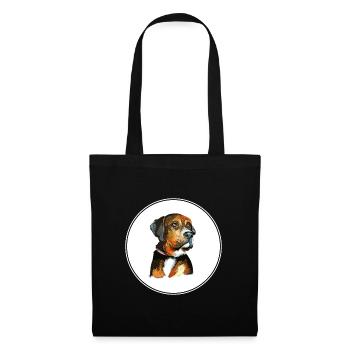 Österreichische Black And Tan Hound Hund Illustration - Stoffbeutel - Schwarz - Vorne