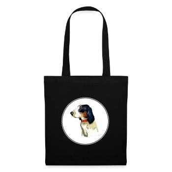 Ariegeois Dog Aquarelle Sketch Illustration - Sac en tissu - noir - Devant