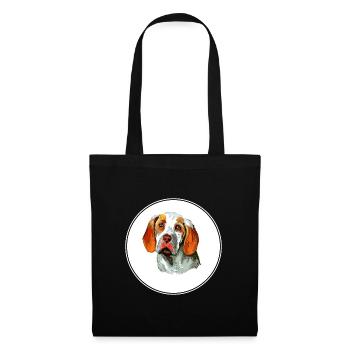 Ariege Pointer Hund Aquarell Kunst Illustration - Stoffbeutel - Schwarz - Vorne