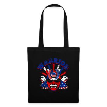 A Beautiful Samurai Warrior with US Flag Design - Tote Bag - black - Front