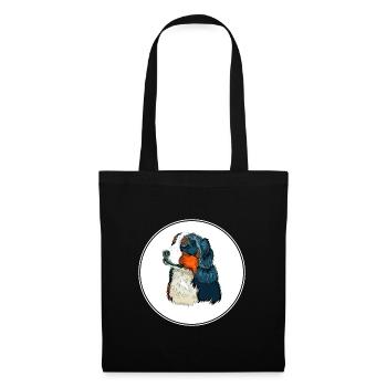 Bernese Mountain Dog Watercolor Illustration - Tote Bag - black - Front