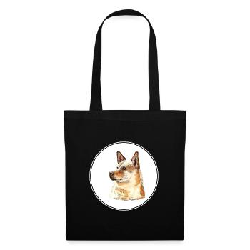Kanaan Hund Aquarell Farbe Illustration - Stoffbeutel - Schwarz - Vorne