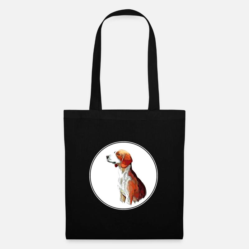 Deutsche Bracke Dog Aquarell Skizze Illustration - Stoffbeutel - Schwarz