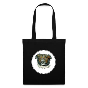 English Shepherd Dog Watercolor Illustration - Tote Bag - black - Front