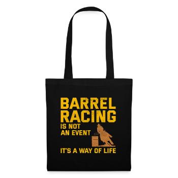 Barrel Racer Racing Reiten Reiten Rennen Rodeo - Stoffbeutel - Schwarz - Vorne
