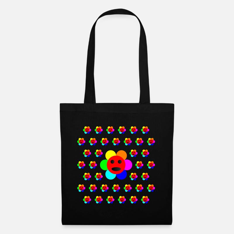 Psycho-Flower - Optical Art - Stoffbeutel - Schwarz