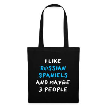 Russian Spaniel - Stoffbeutel - Schwarz - Vorne