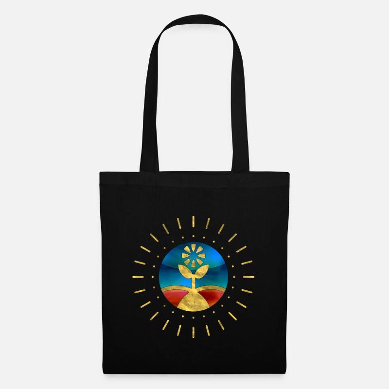 Fleur Soleil Fun - Sac en tissu - noir