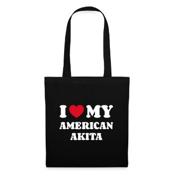 J’aime mon Akita américain - Sac en tissu - noir - Devant