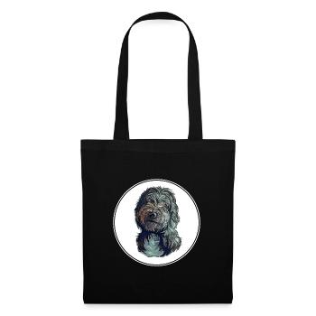Lagotto Romagnolo Hund Aquarell Illustration - Stoffbeutel - Schwarz - Vorne